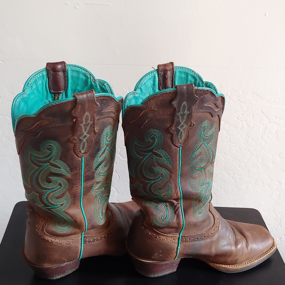 Justin Sevana Tan Cowgirl Boots Square Toe 7.5